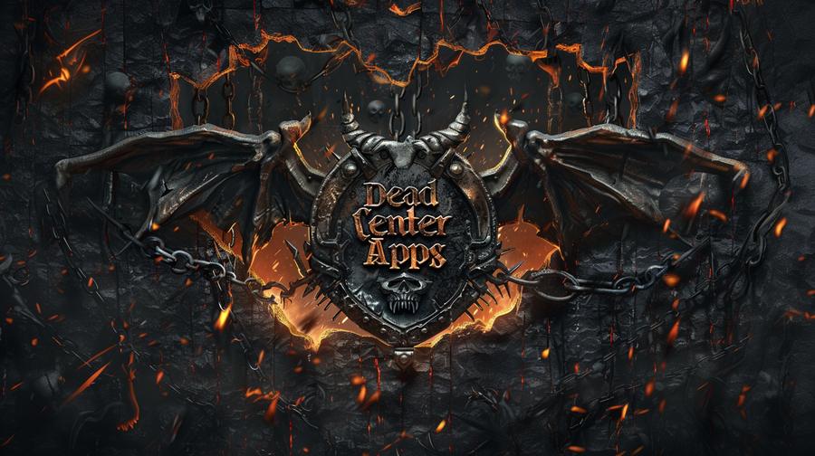 Demonic Dead Center Apps emblem wreathed in fire
